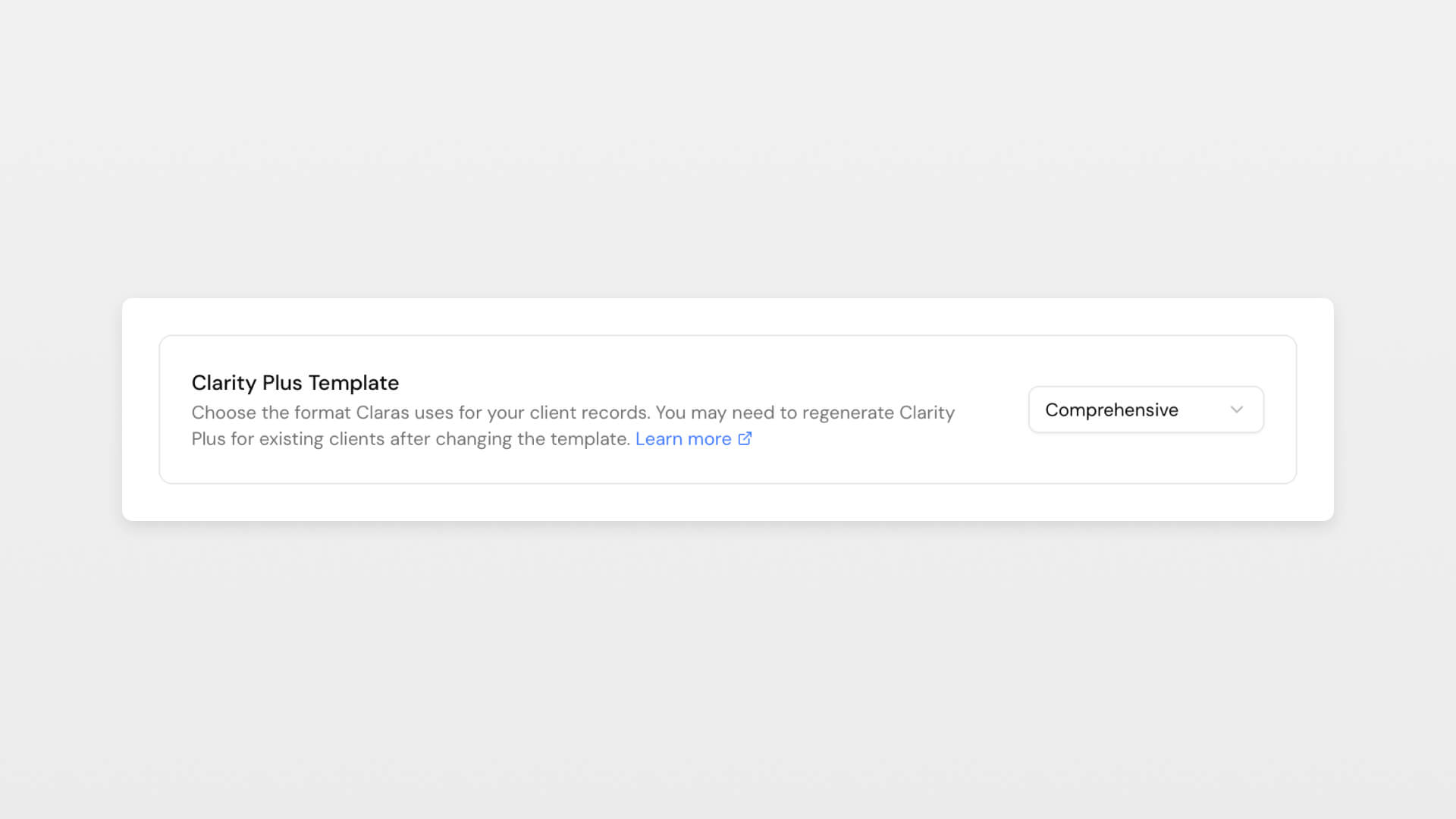 Clarity Plus Template Selector