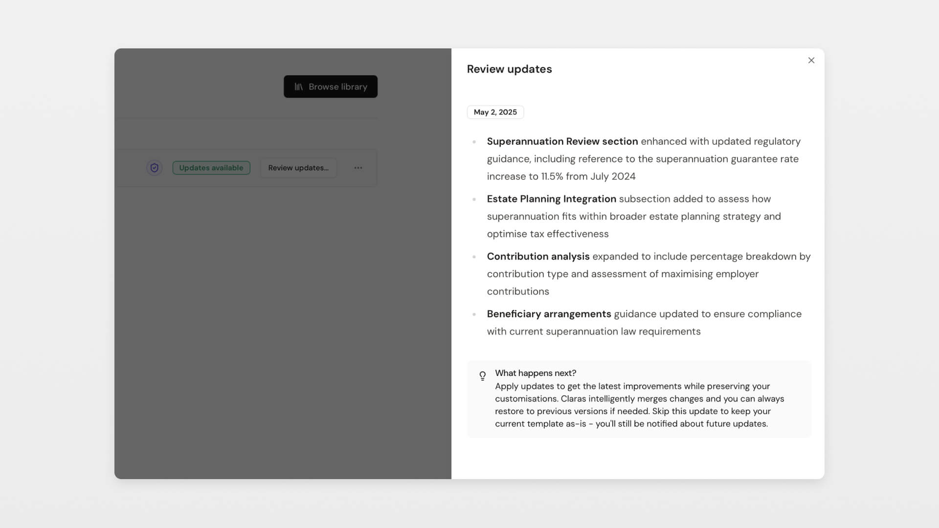 Document Templates Automatic Updates
