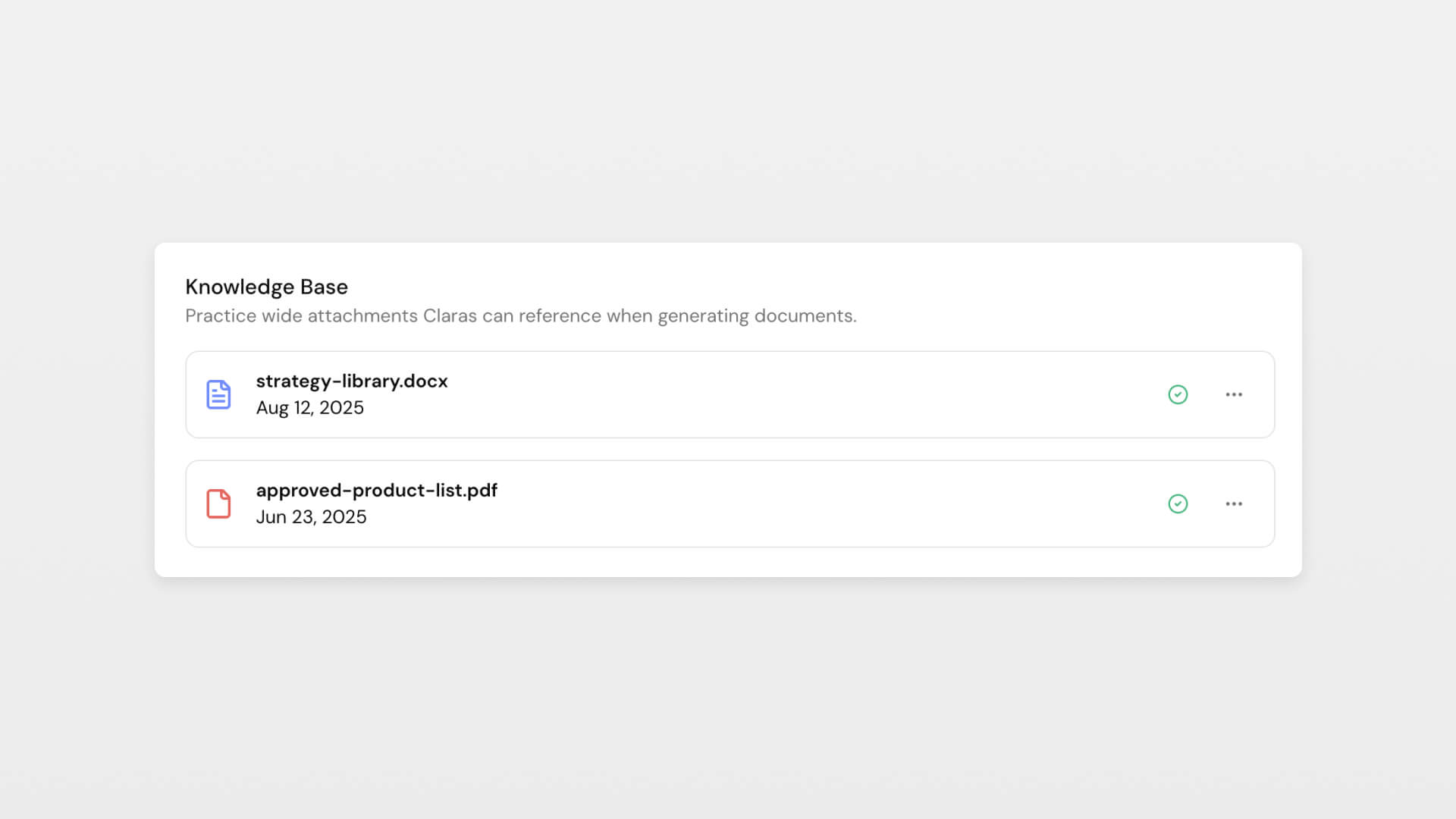 Practice knowledge base